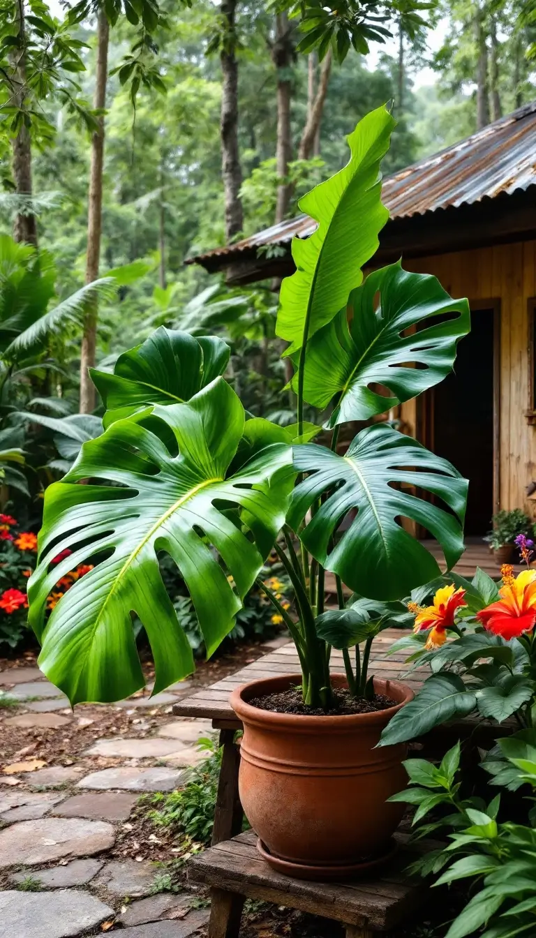 Monstera deliciosa in nature house